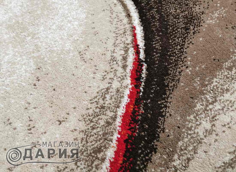 Тъкан килим MAGNOLIA 097 d.beige/red кръг